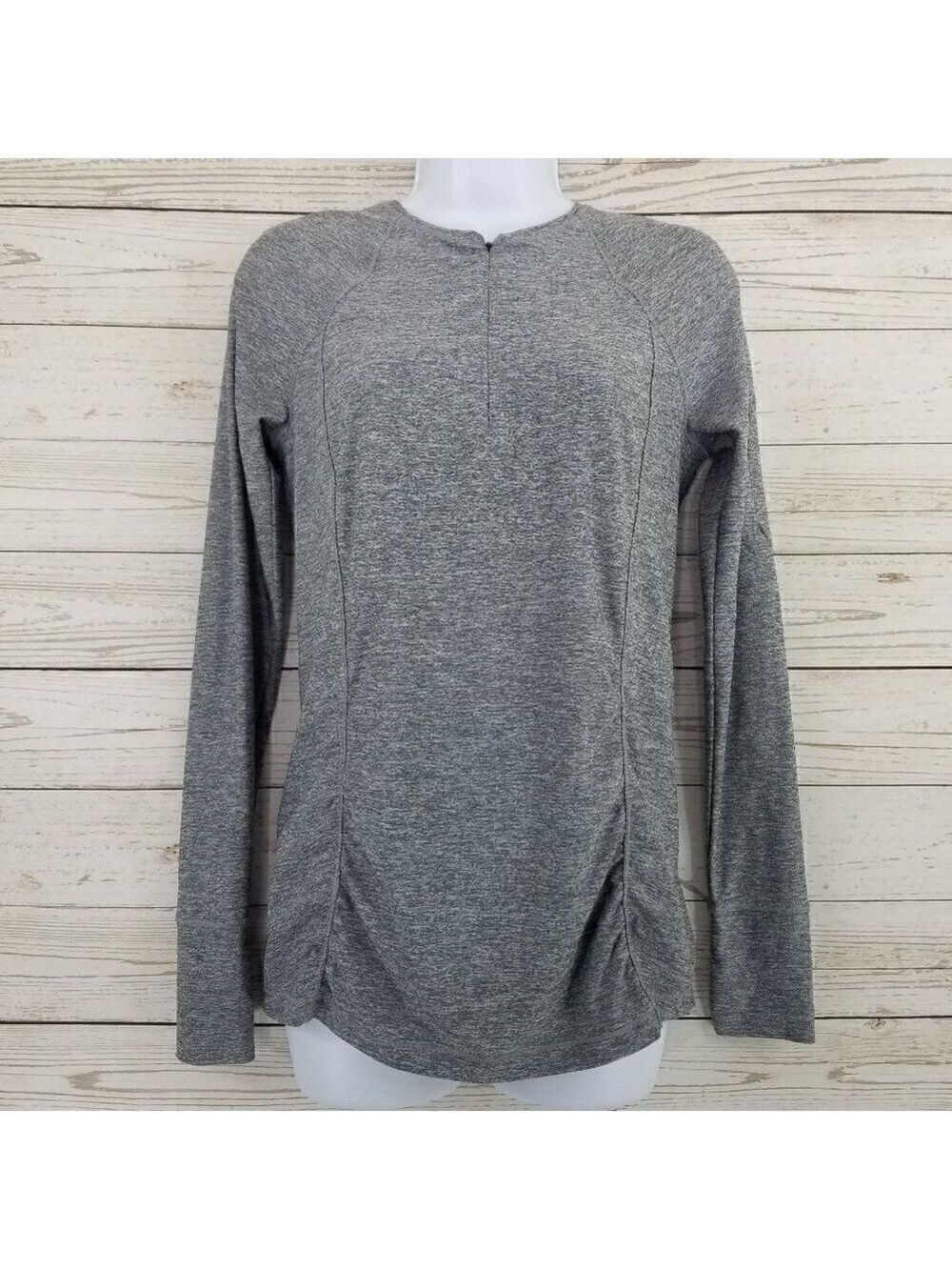 Athleta Pacifica Womens Size Small Heather Gray 1/4 Zip Top Solana Swim Active 4